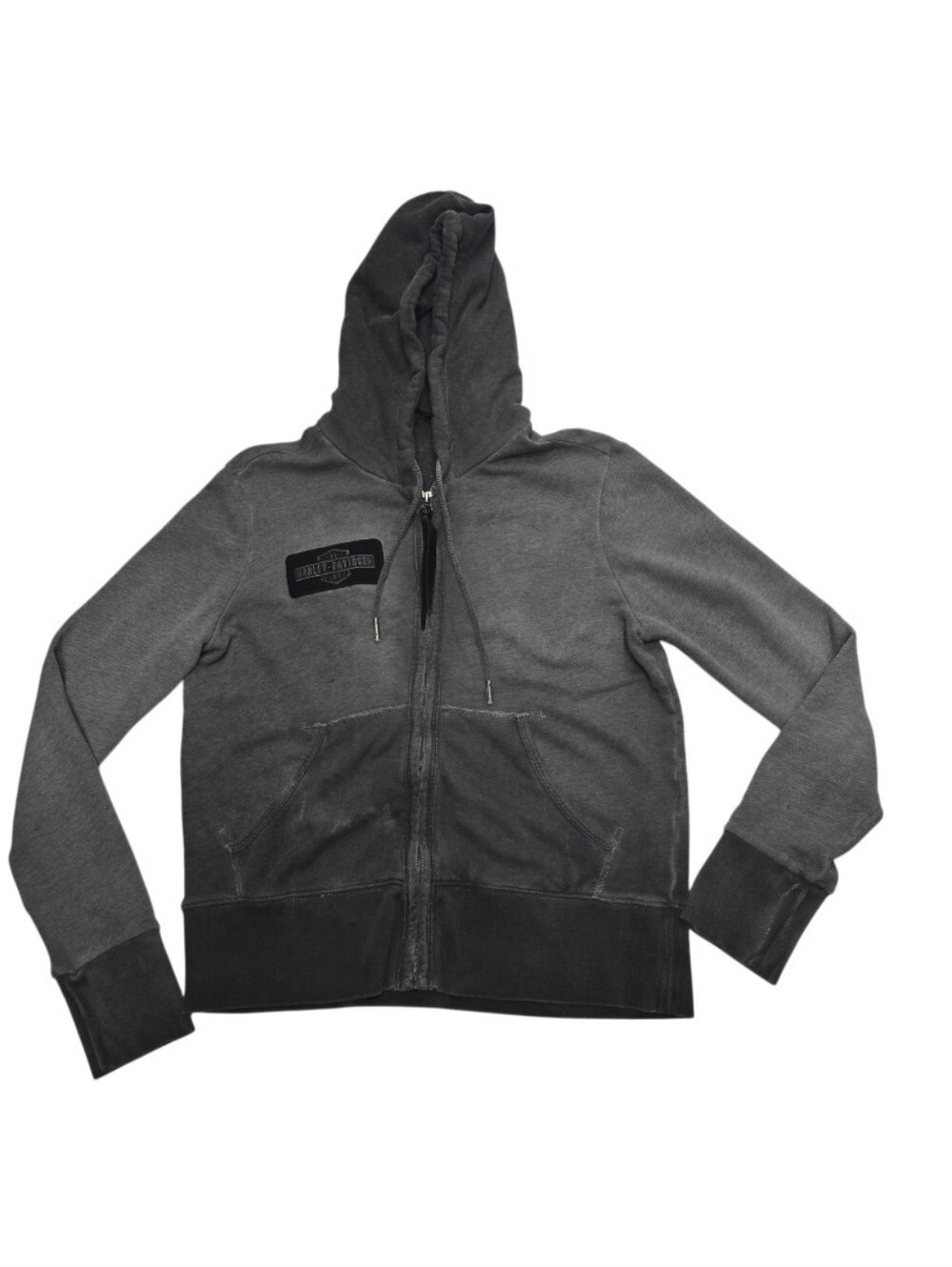 Poshmark: Washed Gray Zip Hoodie Eagle Moto Biker Y2K Grunge Sz M - Picture 6 of 12